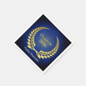 Afstuderen 2025 gouden laurierkrans op blauw servet (Hoek)