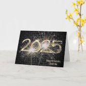 Afstuderen 2025 Gouden Sparklers op Brick Kaart (Gele Bloem)