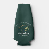 Afstuderen 2025 Groen Afstudeerder Party Custom Flesjeskoeler (Voorkant)