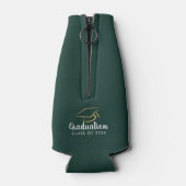 Afstuderen 2025 Groen Afstudeerder Party Custom Flesjeskoeler (Achterkant)