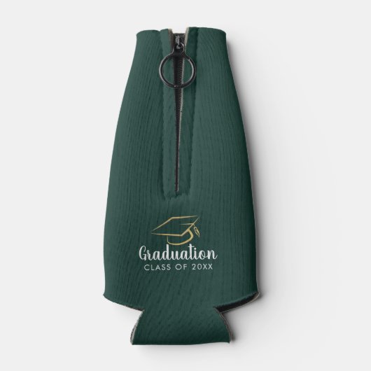 Afstuderen 2025 Groen Afstudeerder Party Custom Flesjeskoeler (Achterkant)