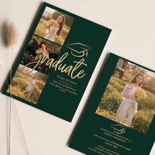 Afstuderen 2025 Groen Afstuderen Fotocollage Aankondiging