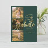 Afstuderen 2025 Groen Afstuderen Fotocollage Aankondiging (Staand voorkant)