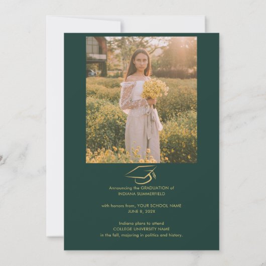 Afstuderen 2025 Groen Afstuderen Fotocollage Aankondiging (Achterkant)