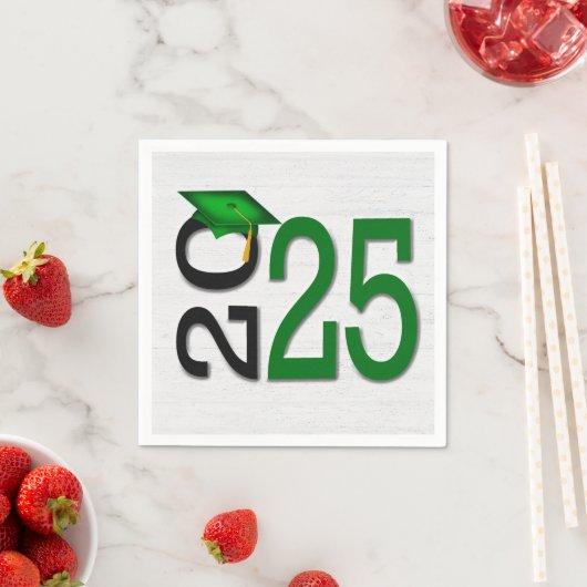 Afstuderen 2025 Groen en zwart op hout Servet (Insitu)