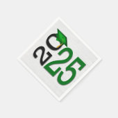 Afstuderen 2025 Groen en zwart op hout Servet (Hoek)