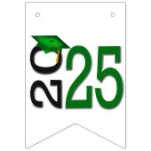 Afstuderen 2025 Groen en Zwart Vlaggetjes (Eerste vlag)