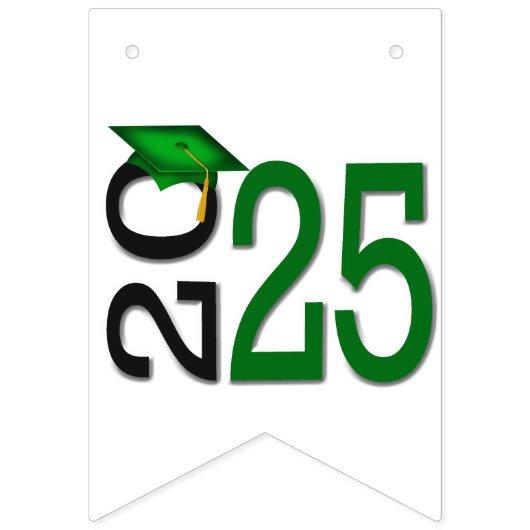 Afstuderen 2025 Groen en Zwart Vlaggetjes (Eerste vlag)