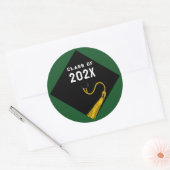 Afstuderen 2025 Groen Ronde Sticker (Envelop)