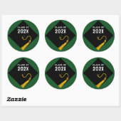 Afstuderen 2025 Groen Ronde Sticker (Vel)