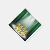 Afstuderen 2025 Groene en Gouden School Kleuren Servet (Hoek)