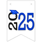 Afstuderen 2025 in blauw en zwart vlaggetjes (Derde vlag)