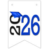 Afstuderen 2025 in blauw en zwart vlaggetjes (Derde vlag)