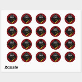 Afstuderen 2025 Maroon Ronde Sticker (Vel)