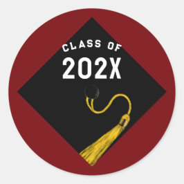 Afstuderen 2025 Maroon Ronde Sticker