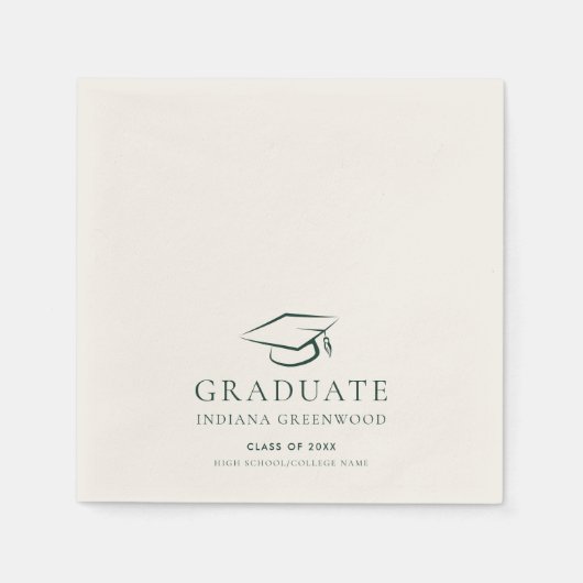 Afstuderen 2025 Minimalistisch Modern Party Paper Servet (Voorkant)