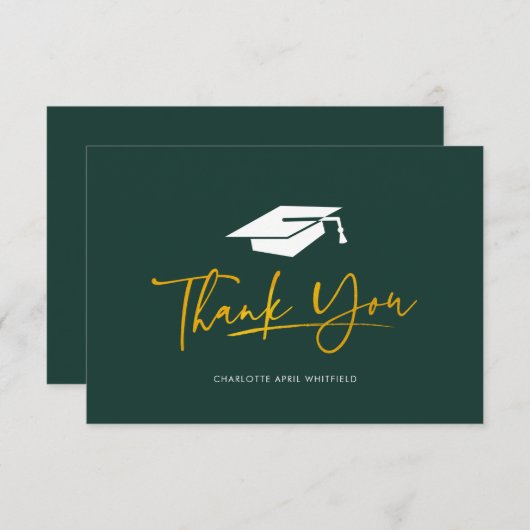 Afstuderen 2025 Minimalistisch Script-Afstudeerder Bedankkaart (Voorkant / Achterkant)