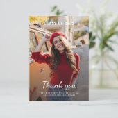 Afstuderen 2025 Modern Afstudeerder Foto Bedankkaart (Staand voorkant)