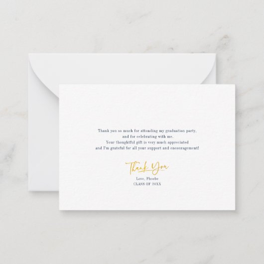 Afstuderen 2025 Modern Afstudeerder Script Bedankt Notitiekaartje (Achterkant)