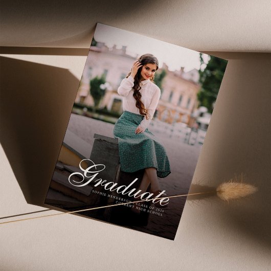 Afstuderen 2025 Modern Photo Afstudeerder aangekon Aankondiging