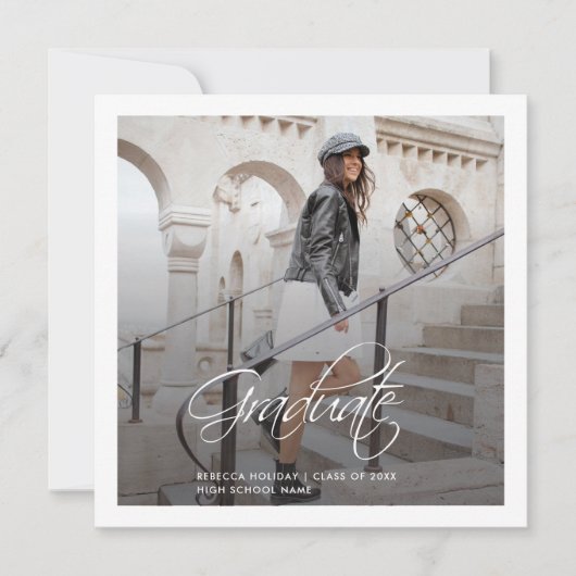 Afstuderen 2025 Modern Photo Afstudeerder aangekon Notitiekaartje (Voorkant)