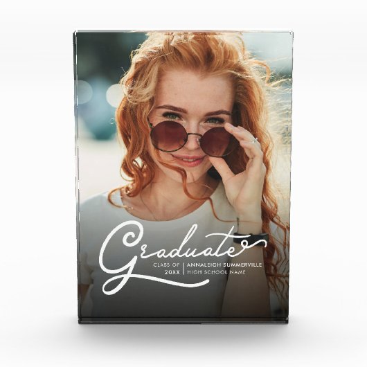 Afstuderen 2025 Modern Script Afstudeerder Keepsak Fotoblokken (Voorkant)