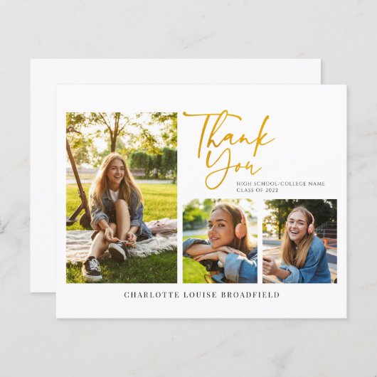 Afstuderen 2025 Modern Script - Dankjewel Kaart (Voorkant / Achterkant)