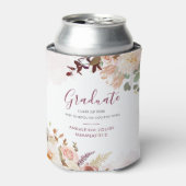 Afstuderen 2025 Modern Script Floral Afstudeerder Blikjeskoeler (Blikje Voorkant)