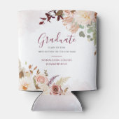 Afstuderen 2025 Modern Script Floral Afstudeerder Blikjeskoeler (Achterkant)