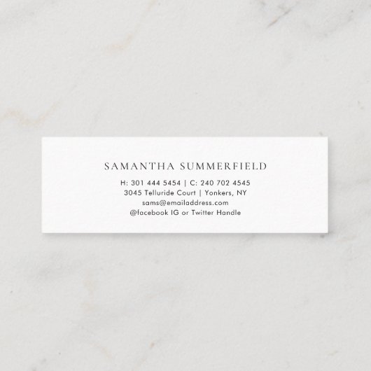 Afstuderen 2025 Modern Script Naam Mini Visitekaartje (Achterkant)