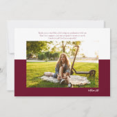 Afstuderen 2025 Moderne Bourgogne Foto's Bedankkaart (Achterkant)