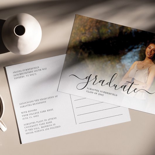 Afstuderen 2025 Moderne foto's Afstudeerder Aankondigingskaart