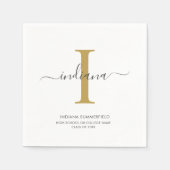 Afstuderen 2025 Monogram Naam Afstudeerder Party P Servet (Voorkant)