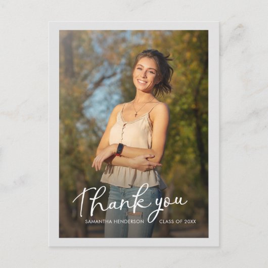 Afstuderen 2025 Multi Photo Script Bedankt Briefkaart (Voorkant)