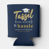 Afstuderen 2025 Navy Afstudeerder Party Blikjeskoeler (Achterkant)