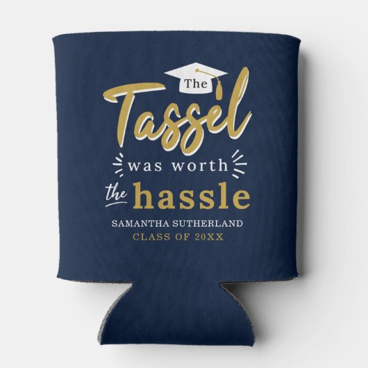 Afstuderen 2025 Navy Afstudeerder Party Blikjeskoeler (Achterkant)