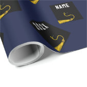 Afstuderen 2025 Navy Blauw Cadeaupapier (Rol Hoek)