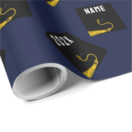Afstuderen 2025 Navy Blauw Cadeaupapier