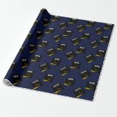 Afstuderen 2025 Navy Blauw Cadeaupapier (Uitgerold)