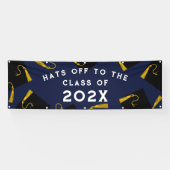 Afstuderen 2025 Navy Blauwe Banner (Horizontaal)