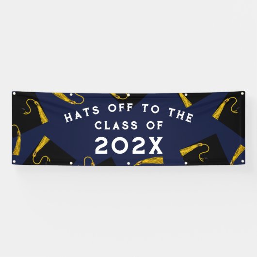 Afstuderen 2025 Navy Blauwe Banner (Horizontaal)