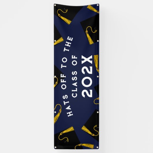 Afstuderen 2025 Navy Blauwe Banner (Verticaal)