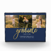 Afstuderen 2025 Navy Blue Afstudeerder Keepsake Fotoblokken (Voorkant)