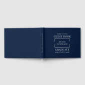 Afstuderen 2025 Navy Blue Afstudeerder Party Gastenboek (Volledig)