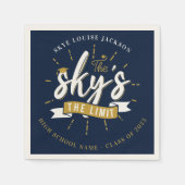 Afstuderen 2025 Navy Blue Afstudeerder Party Paper Servet (Voorkant)
