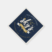 Afstuderen 2025 Navy Blue Afstudeerder Party Paper Servet (Hoek)