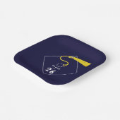 Afstuderen 2025 Navy Blue Party Papieren Bordje (Gebogen)