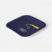 Afstuderen 2025 Navy Blue Party Papieren Bordje (Gebogen)