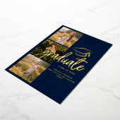 Afstuderen 2025 Navy Photo Gold Foil Aankondiging