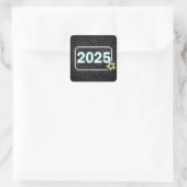 Afstuderen 2025 Neon Sign On Brick Vierkante Sticker (Tas)